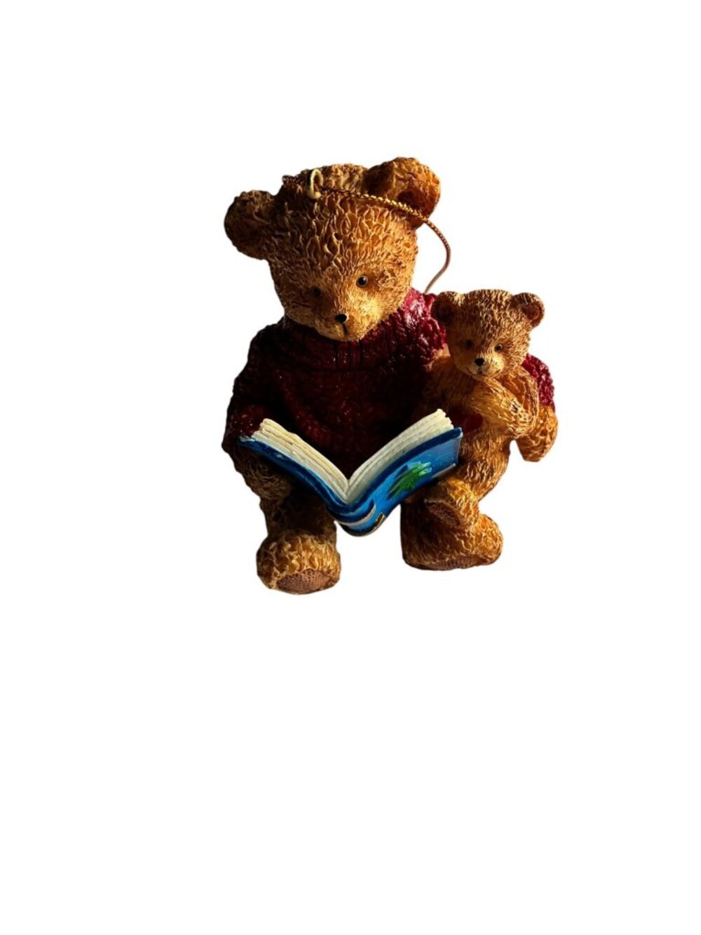 2001 Kohl's Cares for Kids Teddy Bear Reading Christmas Tree Ornament Vintage